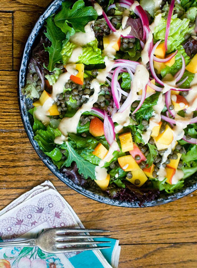 Stonefruit & Lentil Salad With Creamy Mustard Vinaigrette – Post Punk ...